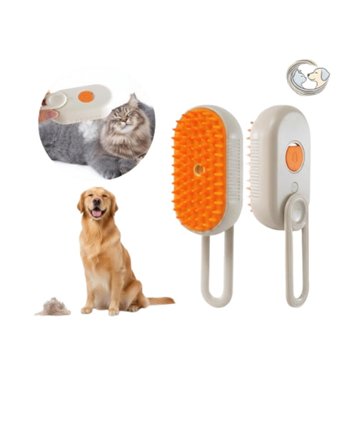 3-in-1 Steam Grooming Brush – Effortless Shedding Control for Cats & Pets