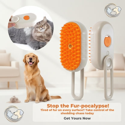 3-in-1 Steam Grooming Brush – Effortless Shedding Control for Cats & Pets